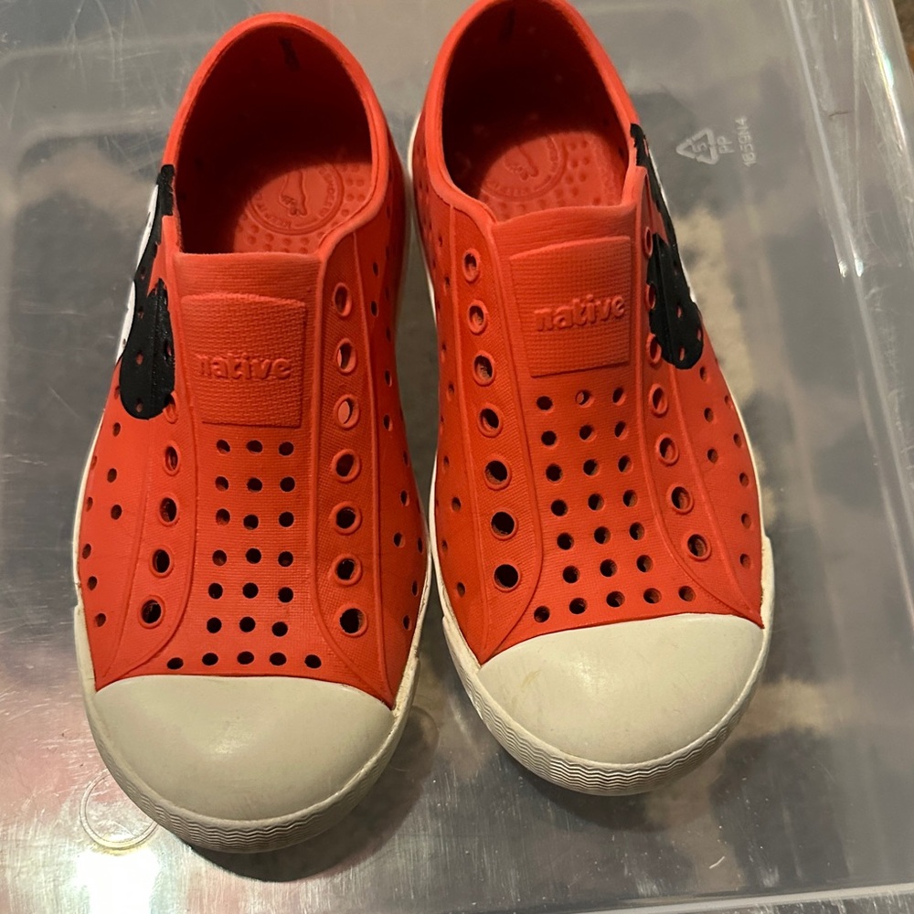 Disney Native Kids Sneakers - Bright Red with White Toe